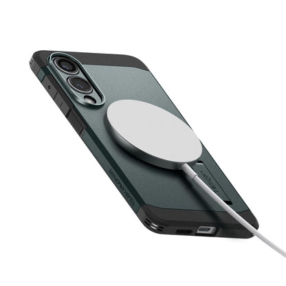 MagSafe-deksel for Samsung Galaxy S25 Edge S937, Spigen, Tough Armor, Grønn ACS09424