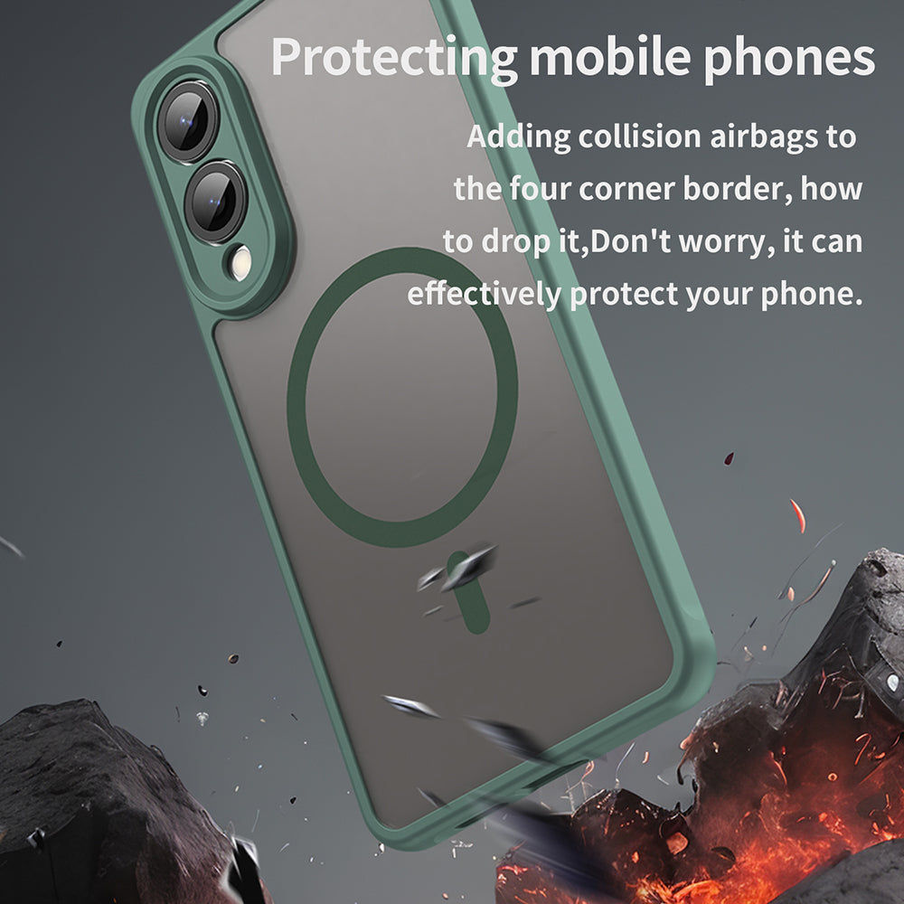MagSafe-deksel for Samsung Galaxy S25 Edge S937, Techsuit, HaloFrost II, Grønn