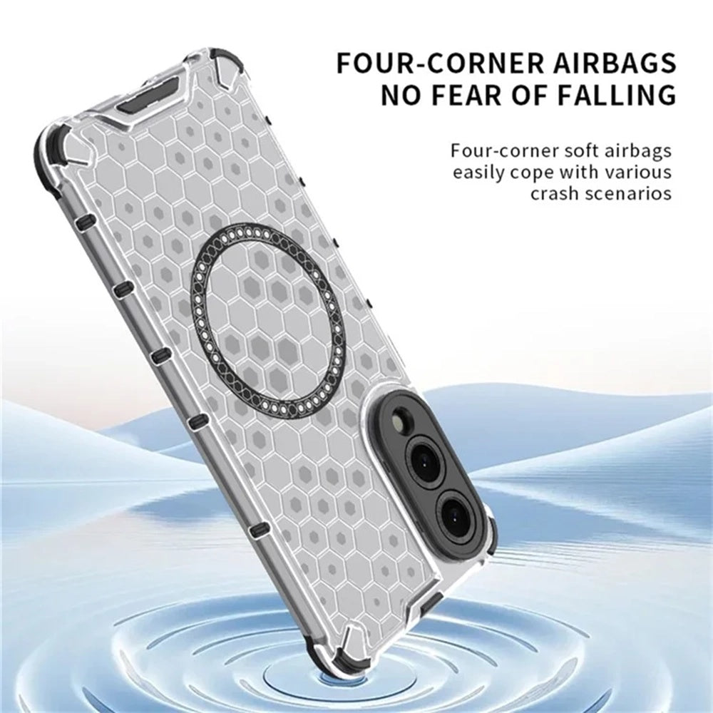 MagSafe-deksel for Samsung Galaxy S25 Edge S937, Techsuit, HoneyComb Shield, Hvit