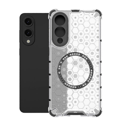 MagSafe-deksel for Samsung Galaxy S25 Edge S937, Techsuit, HoneyComb Shield, Hvit
