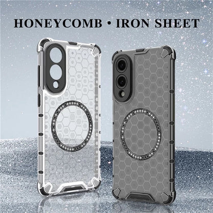 MagSafe-deksel for Samsung Galaxy S25 Edge S937, Techsuit, HoneyComb Shield, Hvit