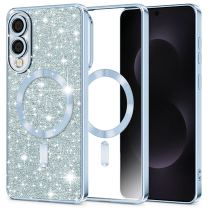 MagSafe-deksel for Samsung Galaxy S25 Edge S937, Techsuit, Luxury Glitter, Bleu