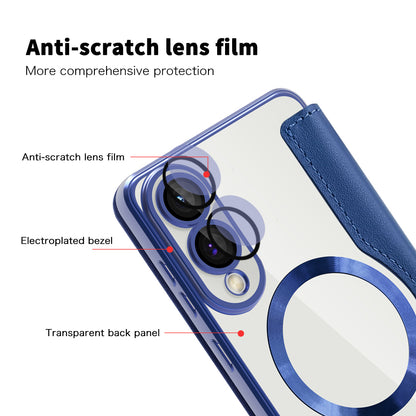 MagSafe-deksel for Samsung Galaxy S25 Edge S937, Techsuit, SmartMag Book, Blå