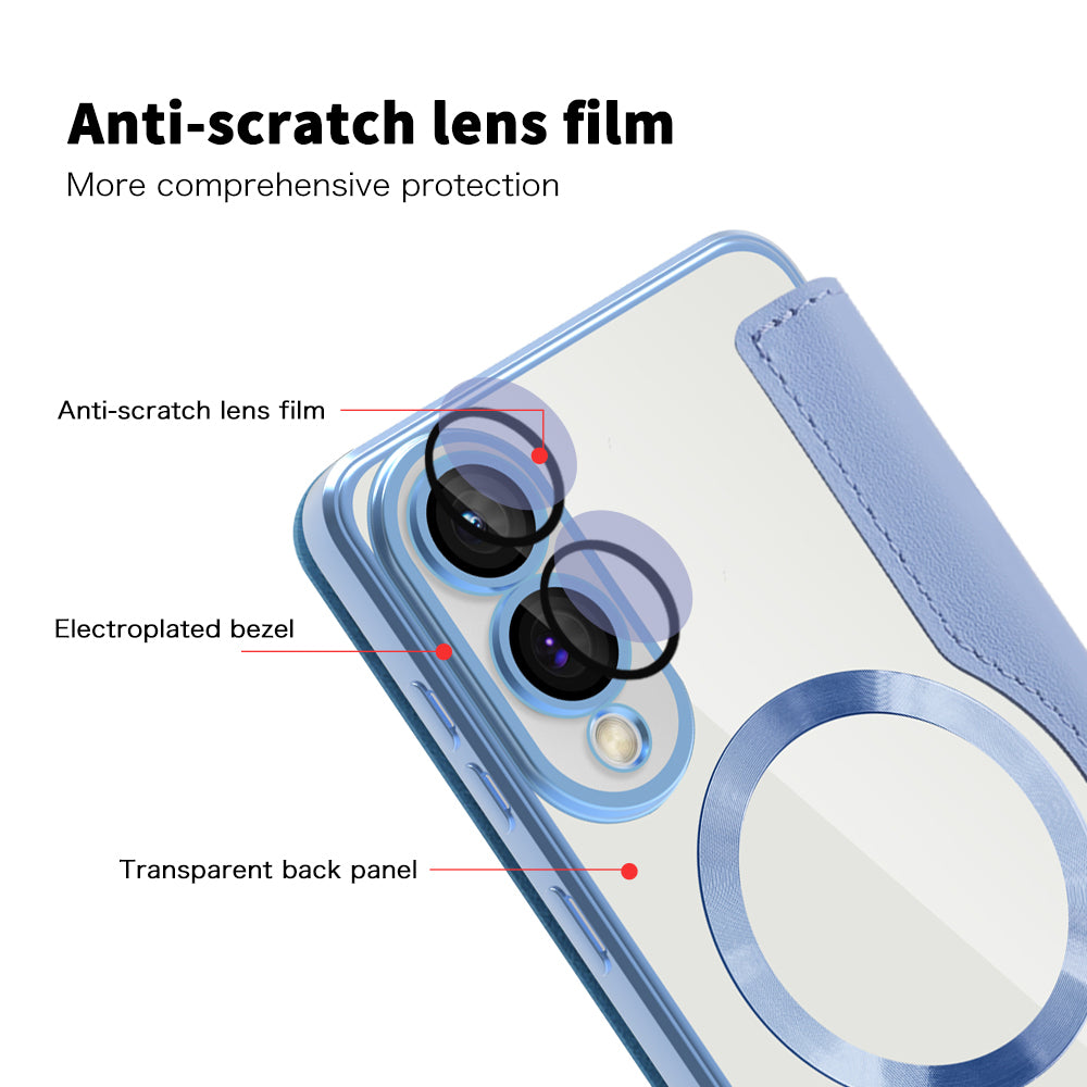 MagSafe-deksel for Samsung Galaxy S25 Edge S937, Techsuit, SmartMag Book, Blå