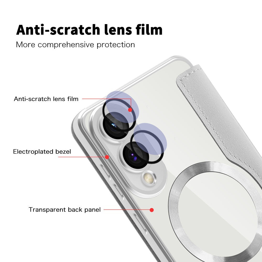 MagSafe-deksel for Samsung Galaxy S25 Edge S937, Techsuit, SmartMag Book, Grå
