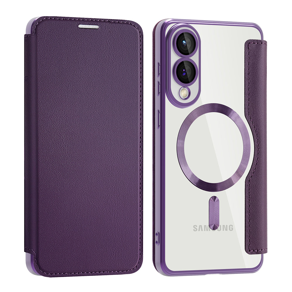 MagSafe-deksel for Samsung Galaxy S25 Edge S937, Techsuit, SmartMag Book, Lilla