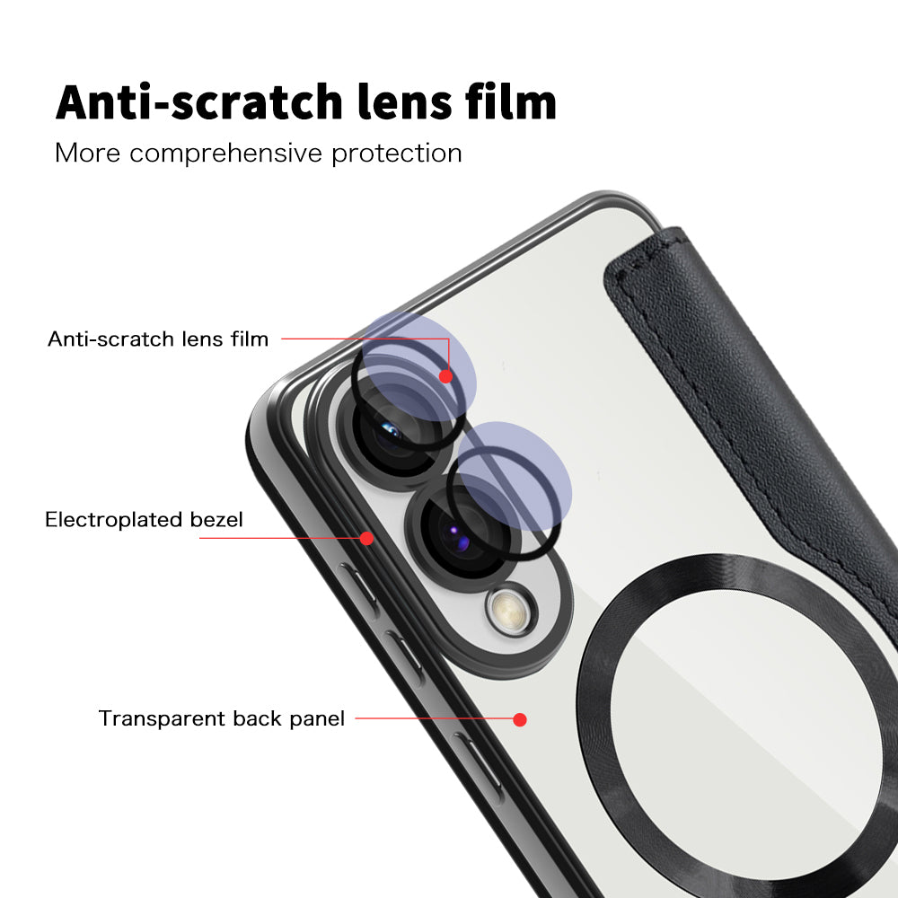 MagSafe-deksel for Samsung Galaxy S25 Edge S937, Techsuit, SmartMag Book, svart