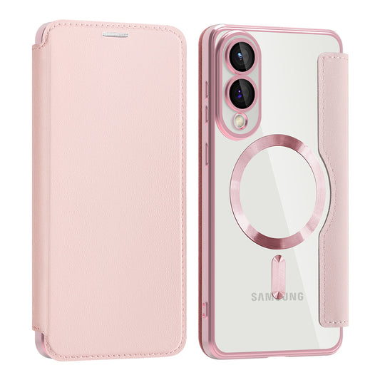 MagSafe-deksel for Samsung Galaxy S25 Edge S937, Techsuit, SmartMag Book, Rosa