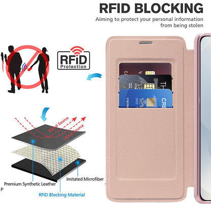 MagSafe-deksel for Samsung Galaxy S25 Edge S937, Techsuit, SmartMag Book, Rosa