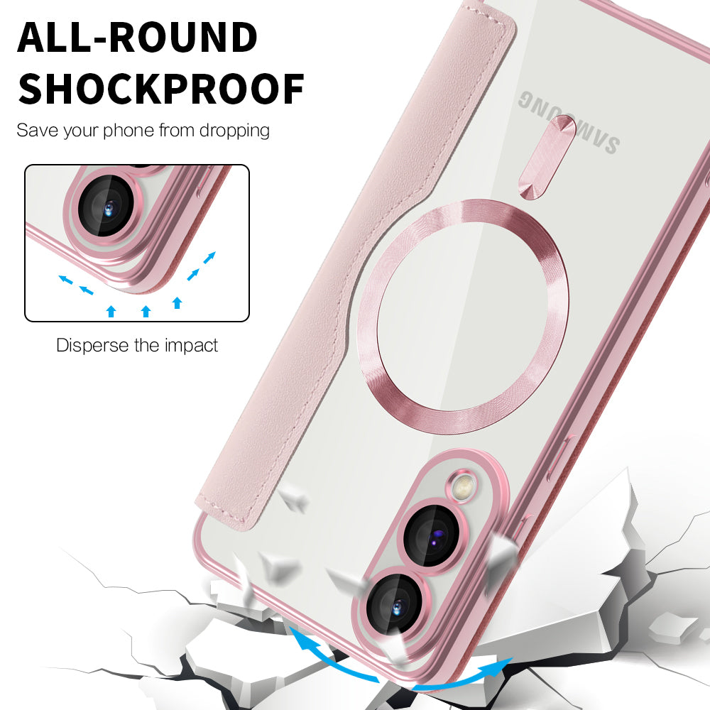 MagSafe-deksel for Samsung Galaxy S25 Edge S937, Techsuit, SmartMag Book, Rosa