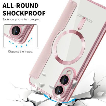 MagSafe-deksel for Samsung Galaxy S25 Edge S937, Techsuit, SmartMag Book, Rosa