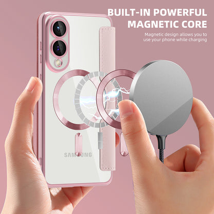 MagSafe-deksel for Samsung Galaxy S25 Edge S937, Techsuit, SmartMag Book, Rosa