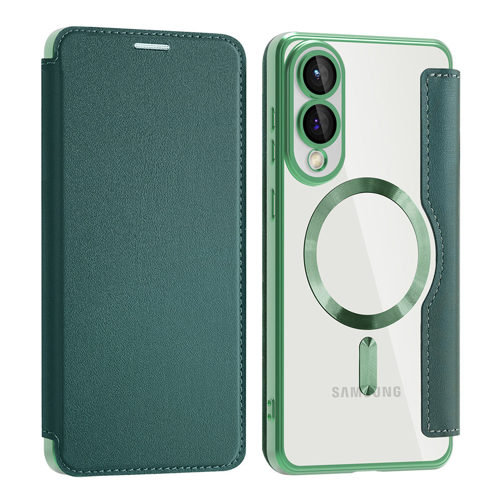 MagSafe-deksel for Samsung Galaxy S25 Edge S937, Techsuit, SmartMag Book, Grønn