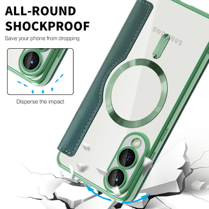 MagSafe-deksel for Samsung Galaxy S25 Edge S937, Techsuit, SmartMag Book, Grønn