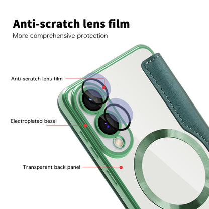 MagSafe-deksel for Samsung Galaxy S25 Edge S937, Techsuit, SmartMag Book, Grønn