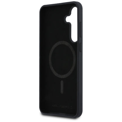 MagSafe-deksel for Samsung Galaxy S25 FE, Karl Lagerfeld, Silikon Karl & Choupette's Heads, Svart