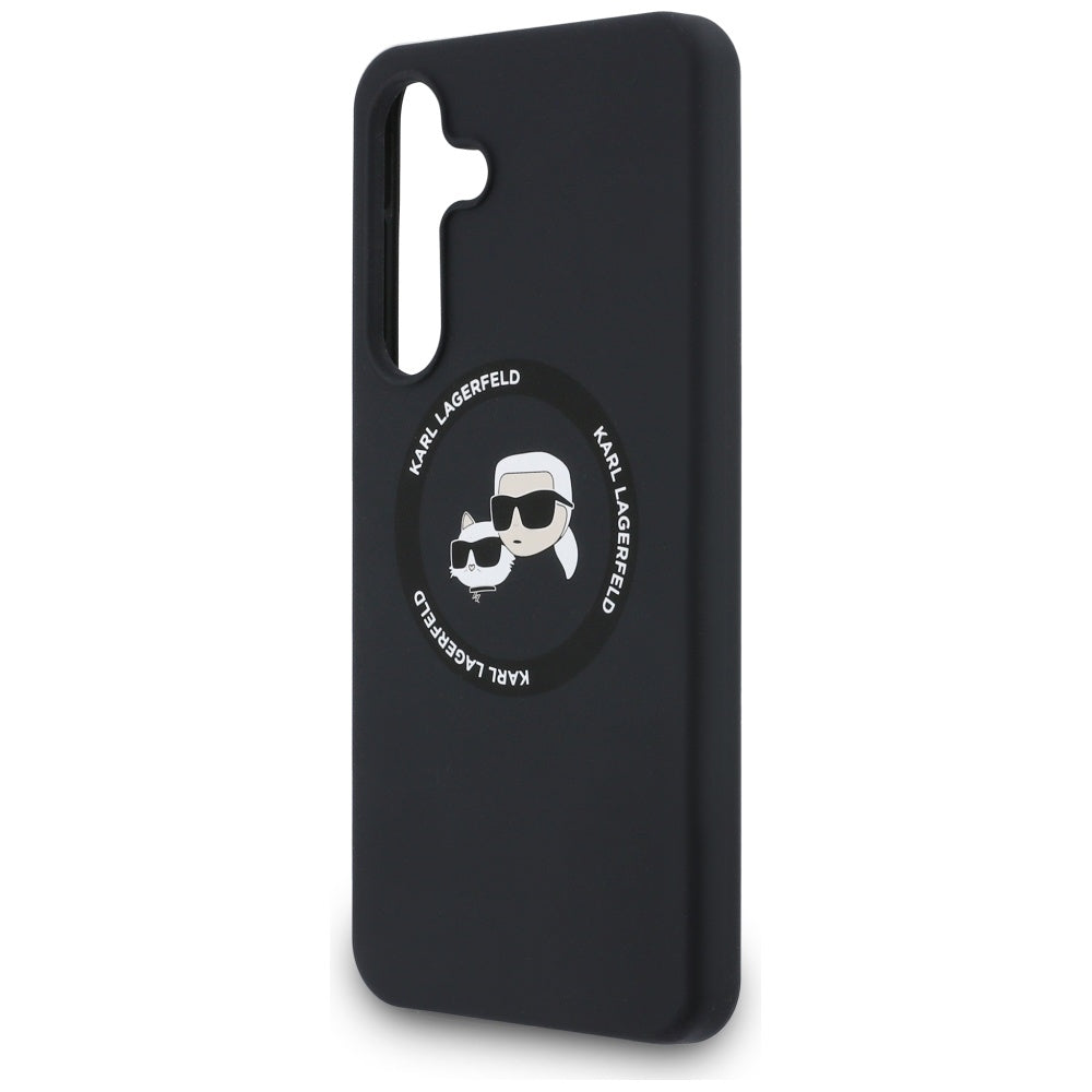 MagSafe-deksel for Samsung Galaxy S25 FE, Karl Lagerfeld, Silikon Karl & Choupette's Heads, Svart