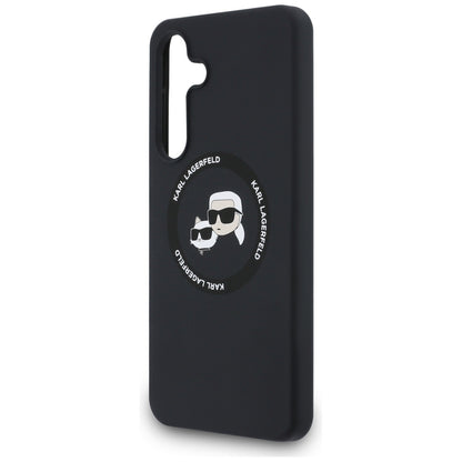 MagSafe-deksel for Samsung Galaxy S25 FE, Karl Lagerfeld, Silikon Karl & Choupette's Heads, Svart