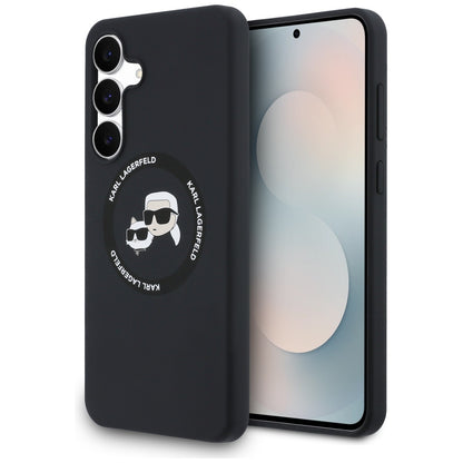 MagSafe-deksel for Samsung Galaxy S25 FE, Karl Lagerfeld, Silikon Karl & Choupette's Heads, Svart