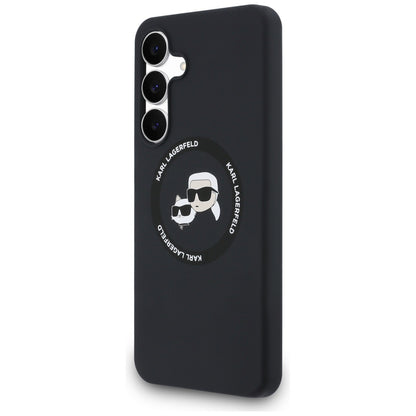 MagSafe-deksel for Samsung Galaxy S25 FE, Karl Lagerfeld, Silikon Karl & Choupette's Heads, Svart