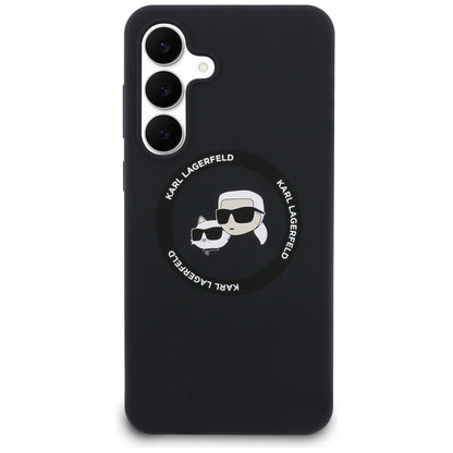 MagSafe-deksel for Samsung Galaxy S25 FE, Karl Lagerfeld, Silikon Karl & Choupette's Heads, Svart