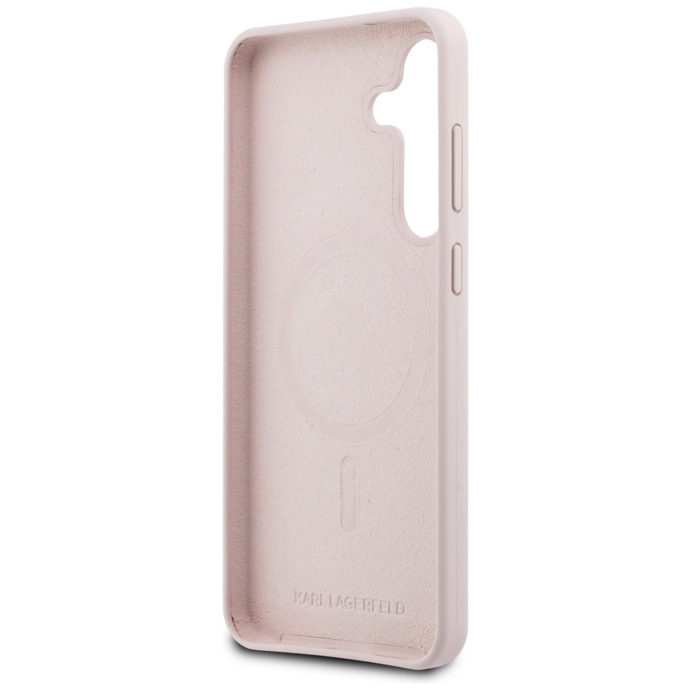 MagSafe-deksel for Samsung Galaxy S25 FE, Karl Lagerfeld, Silikon Karl & Choupette's Heads, Rosa