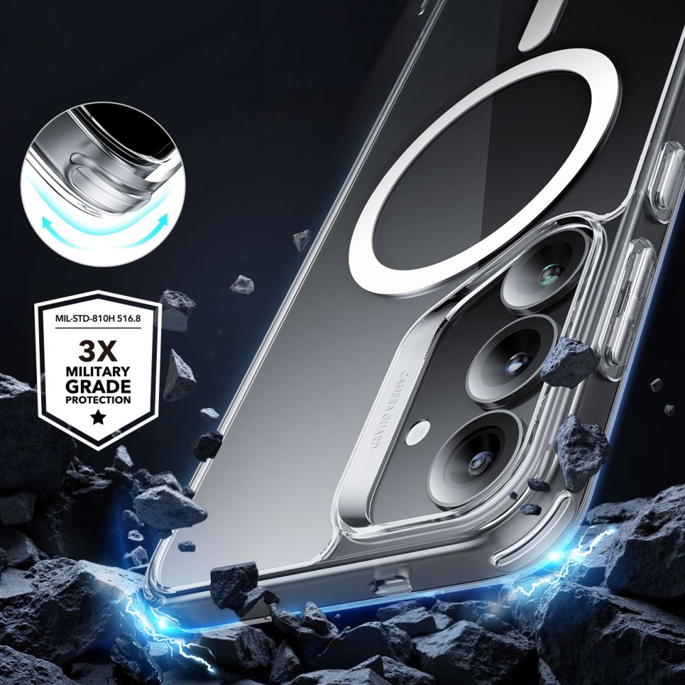MagSafe-deksel for Samsung Galaxy S25+ S936, ESR, Classic Hybrid, Gjennomsiktig