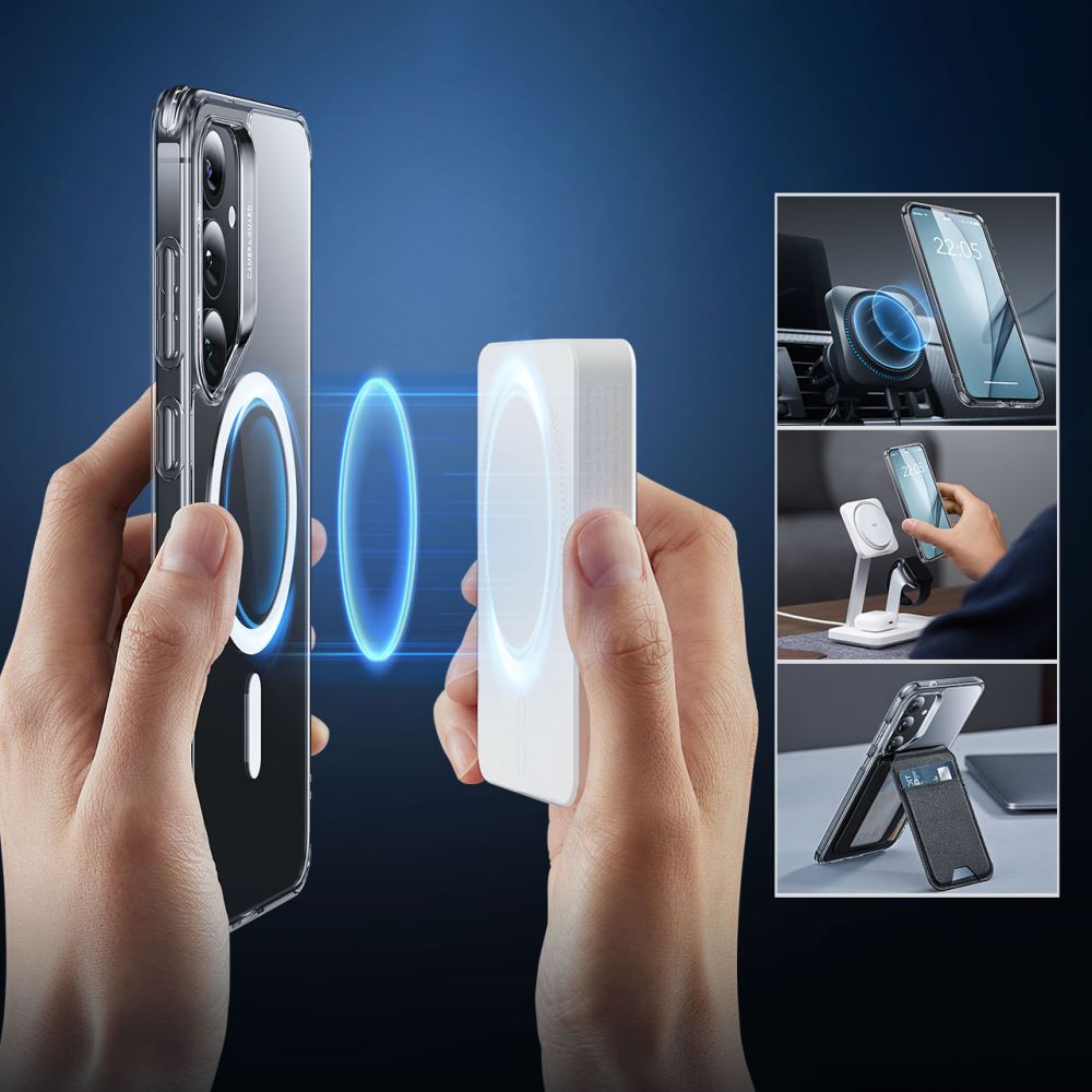 MagSafe-deksel for Samsung Galaxy S25+ S936, ESR, Classic Hybrid, Gjennomsiktig