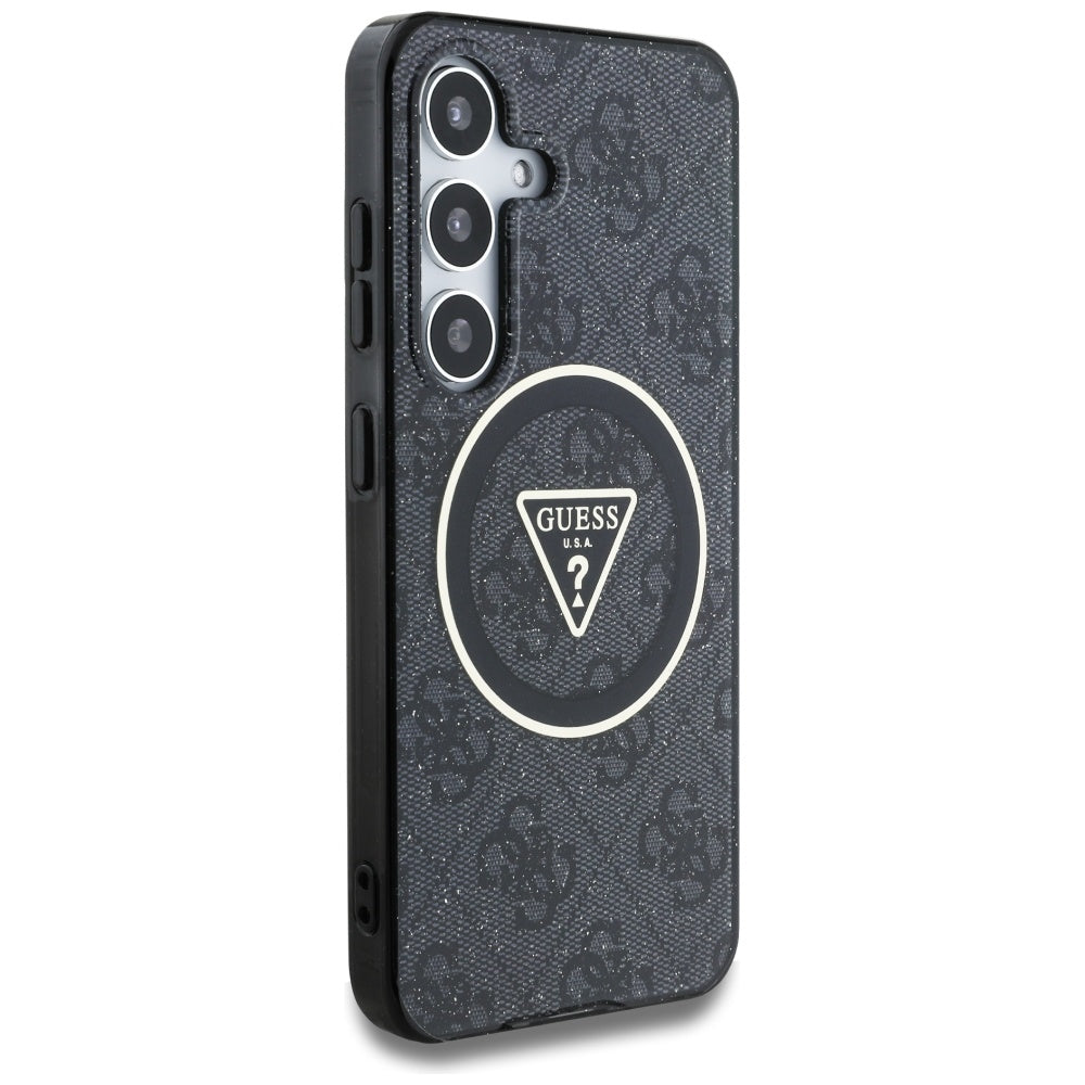 MagSafe-deksel for Samsung Galaxy S25+ S936, Guess, IML Glitter 4G Circle Triangle, Svart