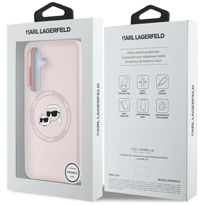 MagSafe-deksel for Samsung Galaxy S25+ S936, Karl Lagerfeld, Silicone Double Heads, Rosa