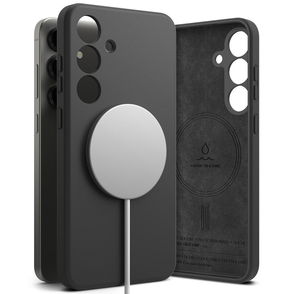 MagSafe-deksel for Samsung Galaxy S25+ S936, Ringke, Silikon, Svart