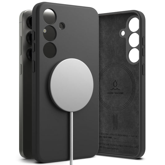 MagSafe-deksel for Samsung Galaxy S25+ S936, Ringke, Silikon, Svart