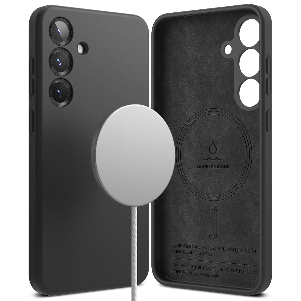 MagSafe-deksel for Samsung Galaxy S25+ S936, Ringke, Silikon, Svart