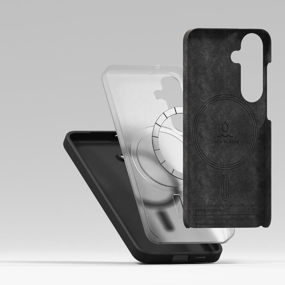 MagSafe-deksel for Samsung Galaxy S25+ S936, Ringke, Silikon, Svart