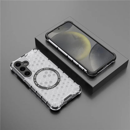 MagSafe-deksel for Samsung Galaxy S25+ S936, Techsuit, HoneyComb Shield, hvit