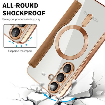 MagSafe-deksel for Samsung Galaxy S25+ S936, Techsuit, SmartMag Book, Brun