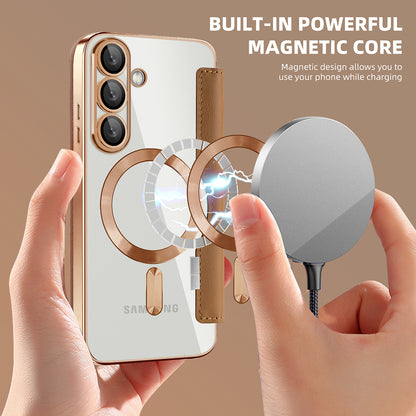 MagSafe-deksel for Samsung Galaxy S25+ S936, Techsuit, SmartMag Book, Brun