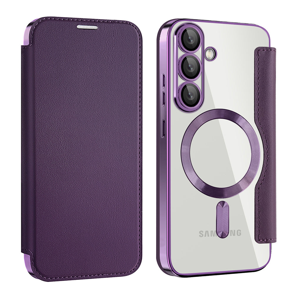 MagSafe-deksel for Samsung Galaxy S25+ S936, Techsuit, SmartMag Book, Lilla