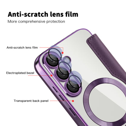 MagSafe-deksel for Samsung Galaxy S25+ S936, Techsuit, SmartMag Book, Lilla