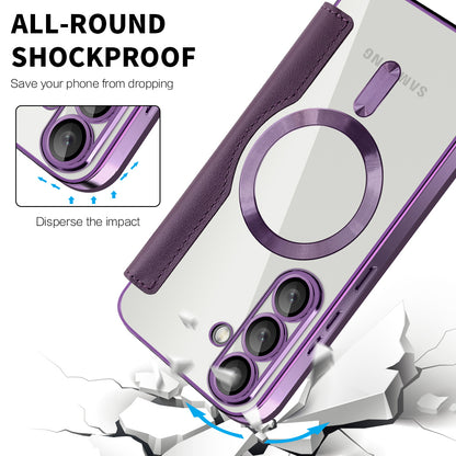 MagSafe-deksel for Samsung Galaxy S25+ S936, Techsuit, SmartMag Book, Lilla