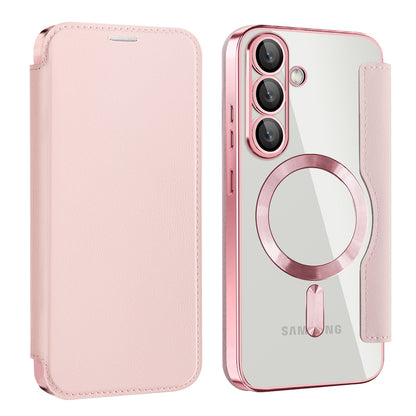 MagSafe-deksel for Samsung Galaxy S25+ S936, Techsuit, SmartMag Book, Rosa