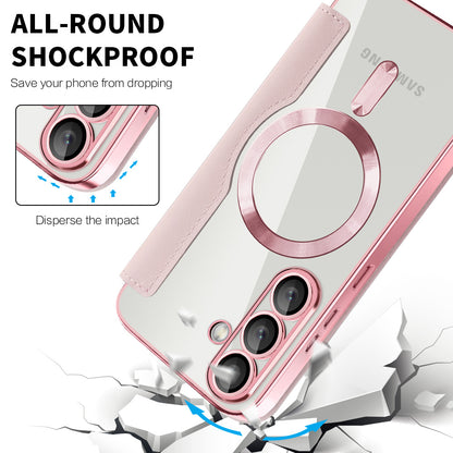 MagSafe-deksel for Samsung Galaxy S25+ S936, Techsuit, SmartMag Book, Rosa