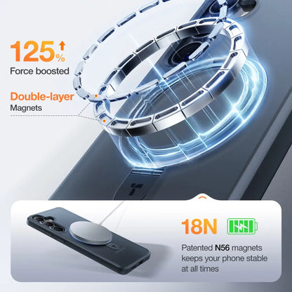 MagSafe-deksel for Samsung Galaxy S25+ S936, Torras, Ostand, Svart