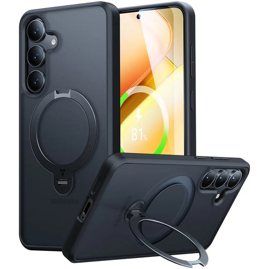 MagSafe-deksel for Samsung Galaxy S25+ S936, Torras, Ostand Spin, Svart