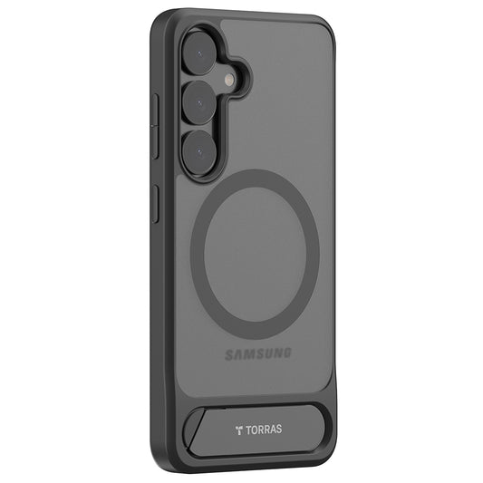 MagSafe-deksel for Samsung Galaxy S25+ S936, Torras, Pstand, svart