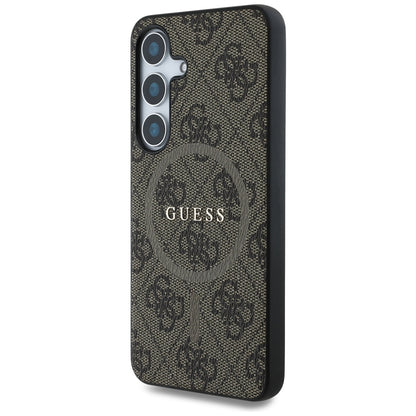 MagSafe-deksel for Samsung Galaxy S25 S931, Guess, 4G Ring Classic Logo, Brun