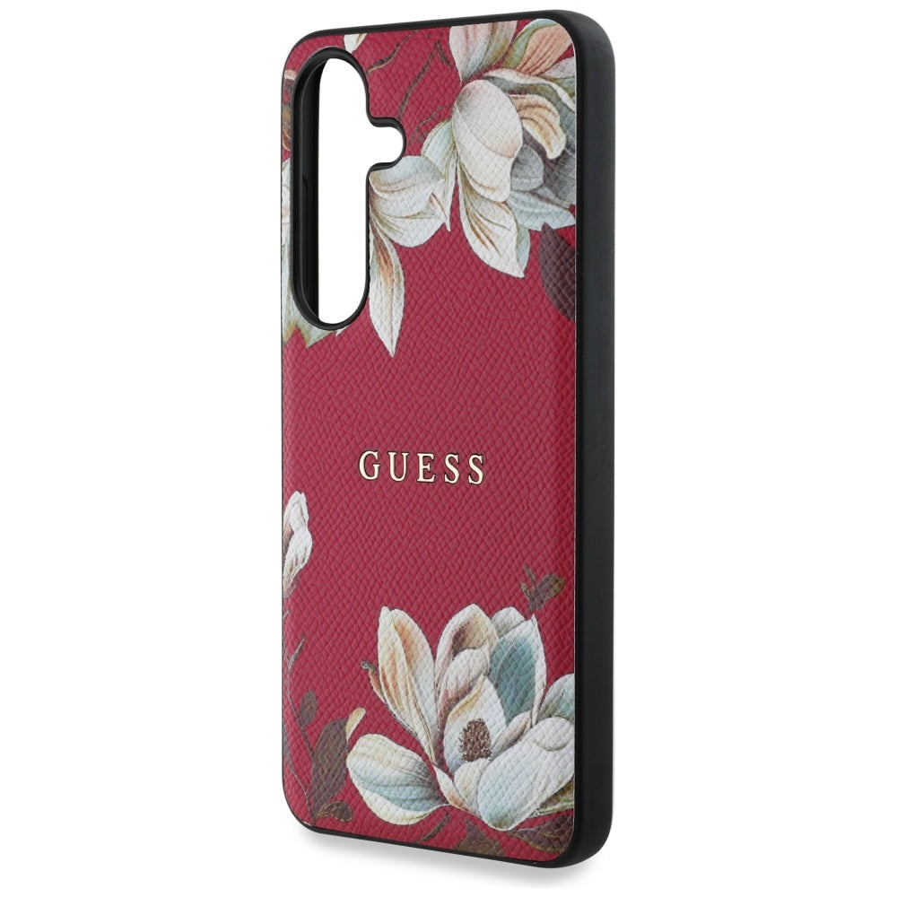 MagSafe-deksel for Samsung Galaxy S25 S931, Guess, Grained Flowers, Fuchsia