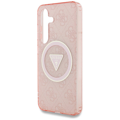 MagSafe-deksel for Samsung Galaxy S25 S931, Guess, IML Glitter 4G Circle Triangle, Rosa