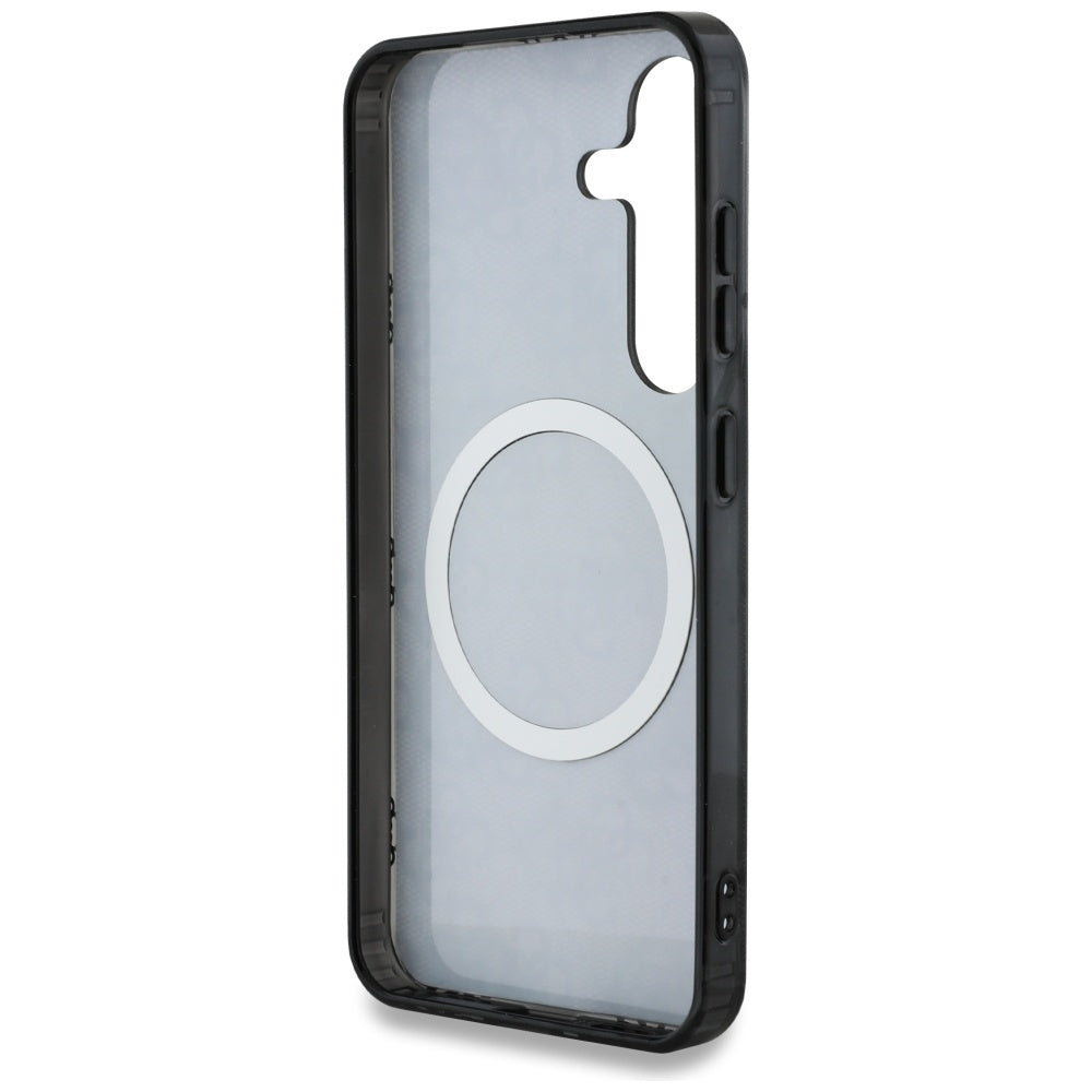 MagSafe-deksel for Samsung Galaxy S25 S931, Guess, IML Peony On 4G Background, Svart