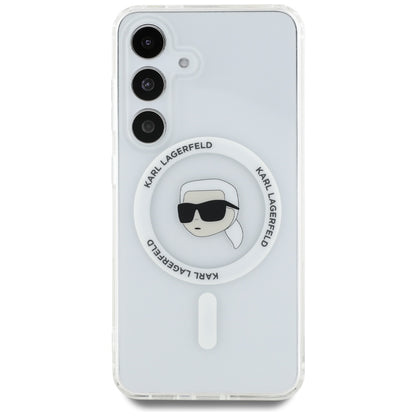MagSafe-deksel for Samsung Galaxy S25 S931, Karl Lagerfeld, IML Karl's Head, Hvit